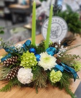 Blue Christmas Centerpiece