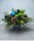 Blue Christmas Container Arrangement