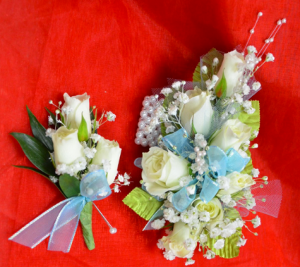 Blue Corsage and Boutonniere-4F & 4G 