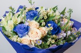 Blue Delight Wrapped Bouquet