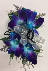 Blue Dendrobium Orchid Wristlette 