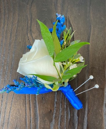 Blue Devil Boutonniere   in Wayne, NE | Bloom & Grace
