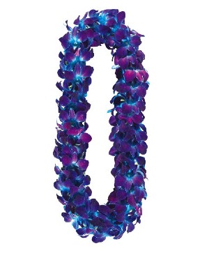 Blue Double Orchid Lei Lei