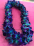 Blue Double Orchid Lei Graduation Lei