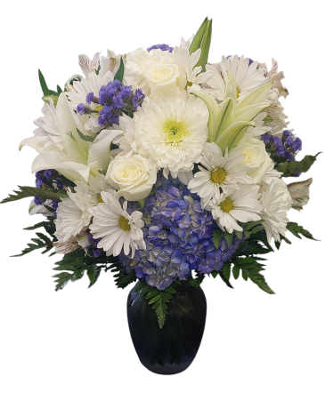 Blue Elegance Flower Arrangement in Sun City Center, FL | SUN CITY CENTER FLOWERS AND GIFTS Blue Elegance Flower Arrangement in Sun City Center, FL | SUN CITY CENTER FLOWERS AND GIFTS