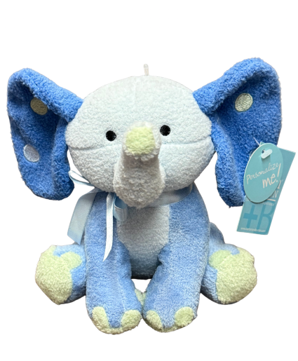 Blue Elephant Rattle Plush