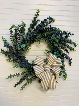 Soft Blue Eucalyptus Artificial Door Wreath In Severna Park Md Severna Park Florist Inc Severna Flowers Gifts