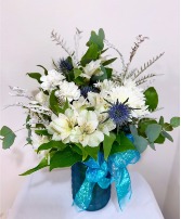 Blue Frost Bouquet Winter Flowers