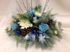 Blue Frosted Centerpiece Christmas in Detroit Lakes, MN | DETROIT LAKES FLORAL Blue Frosted Centerpiece Christmas in Detroit Lakes, MN | DETROIT LAKES FLORAL