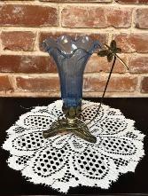 Blue Glass Dragonfly Lily Lamp 