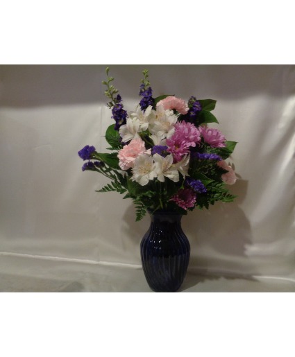 BLUE GLORY VASE ARRANGEMENT