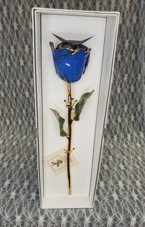 Blue Gold Dipped Rose 