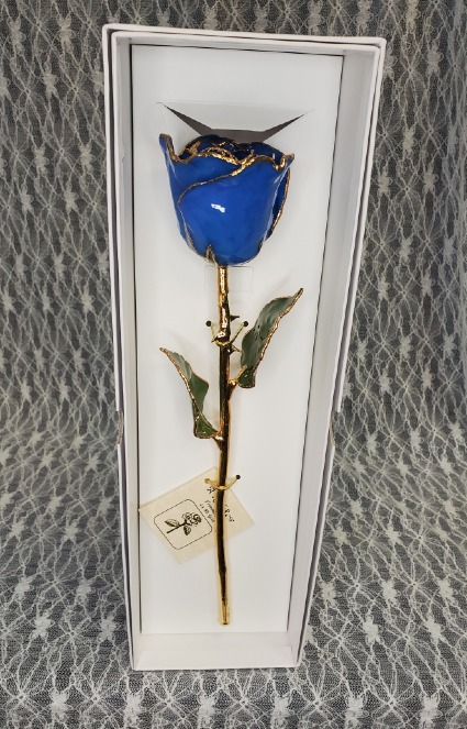Blue Gold Dipped Rose 
