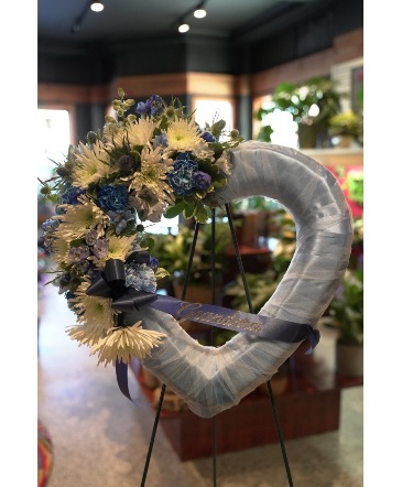 Blue Heart  Memorial Wreath  in South Milwaukee, WI | PARKWAY FLORAL INC.