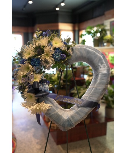 Blue Heart  Memorial Wreath 