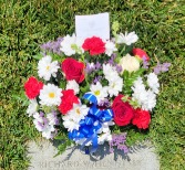 Blue Honors Grave Site Flowers 