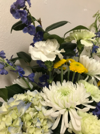 Blue Hydrangea Sympathy Arrangement