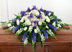 Blue Iris Casket Spray in Mechanicsburg, PA | Garden Bouquet Blue Iris Casket Spray in Mechanicsburg, PA | Garden Bouquet