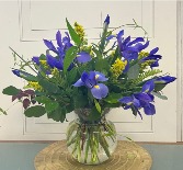 Blue Iris Vase Arrangement