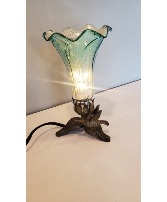 Blue Lily Lamp with Hummingbird Memory Lamp