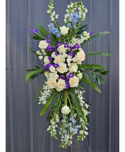 Blue Oasis Standing Spray Funeral Flowers