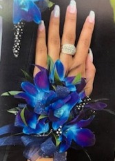 Blue Orchid Corsage 