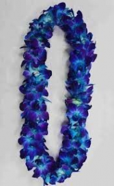 Blue orchid leis Lei
