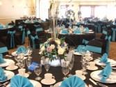 Blue Orchid Reception Area Wedding Flowers