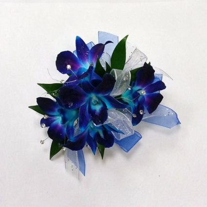Blue Orchids Corsage 