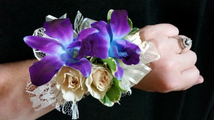 Blue Orchids Prom Corsage