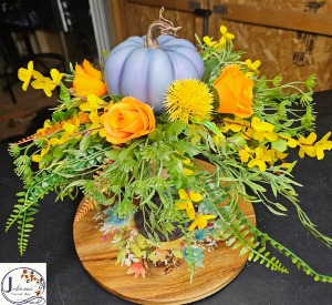 Blue Pumpkin Centerpiece  