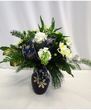 BLUE RIBBON STUNNING FRESH FLOWERS VASED