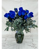 Blue Romantic Roses Rose Arrangement 