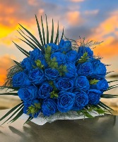 Blue rose bouquet  hand tied flowers