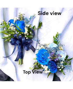 Blue Rose Handtied Bouquet Prom