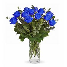 Blue Rose Vase 