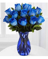 Blue Roses Vase Arrangement