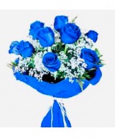 BLUE ROSES WRAP Bouquet 