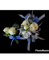 Blue Royal Corsage and Boutonniere set