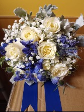Blue Skies  Prom bouquet