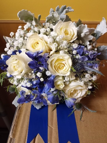 Blue Skies  Prom bouquet in Louisville, KY | The Flower Box LLC