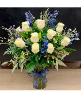 Blue Skies & Pure Love Vase Arrangement 