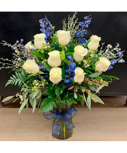 Blue Skies & Pure Love Vase Arrangement