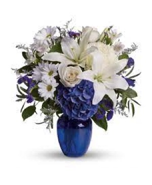 Blue Skies  Vase Arrangement  Substitutions Maybe Necessary