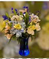 Blue Sympathy Vase Arrangement