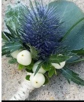 Blue Thistle Rustic Boutonniere 