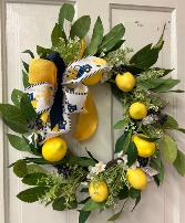 Blue Truck Lemons wreath 