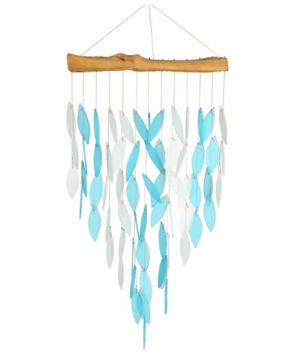 Blue Waterfall Chime Glass Wind Chime