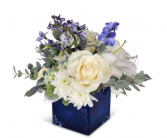 Blue & white  blooms  Vase