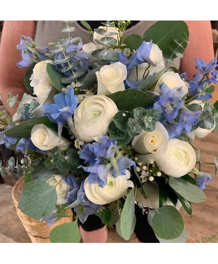 Blue & White Bridal Bouquet